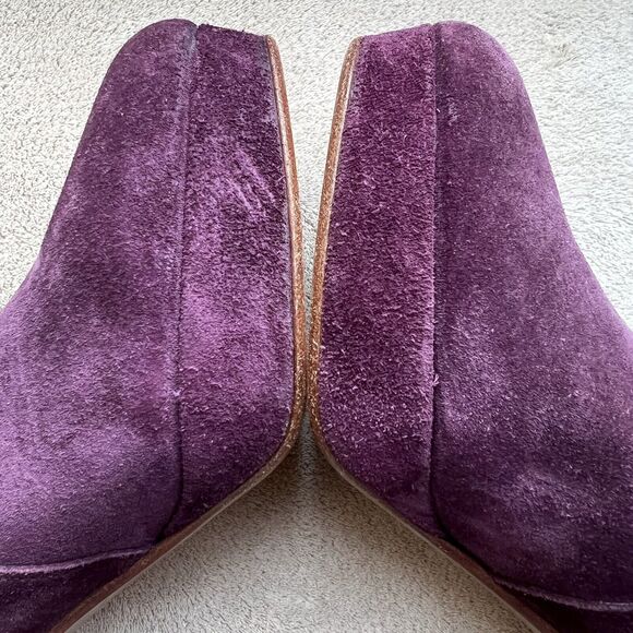 Rag & Bone Purple Suede Lace Up Ankle Heeled Boots Booties Women's EU 38 US 8 - Picture 6 of 16
